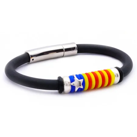 Polsera Estelada núm.5 de cuir llis amb plata de llei
