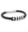 Polsera Black-Cat Silver Estelada 5 amb gomes negres i plata de llei