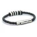 Tancament d'acer amb pestanya de la Polsera Black-Cat Trenada