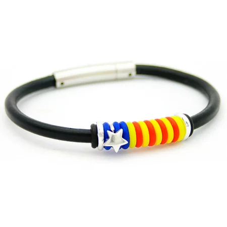 Polsera Estelada núm.4 de cuir llis amb plata de llei