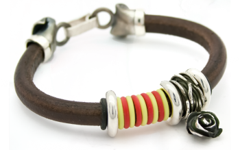 Polsera Catalana Num 8 Rosa ennegrida i Barretines