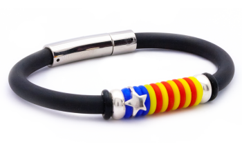 Polsera Estelada núm.5 de cuir llis amb plata de llei