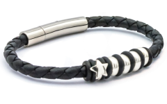 Polsera Black-Cat Núm.4 Estelada Trenada amb plata de llei