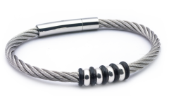 Polsera Black-Cat Catalana del Núm. 4 amb Acer Trenat