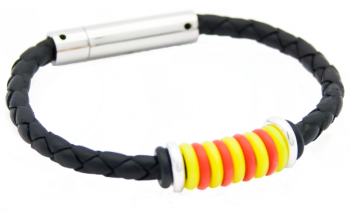 Polsera Catalana Núm.4 Trenada de cuir natural i plata de llei